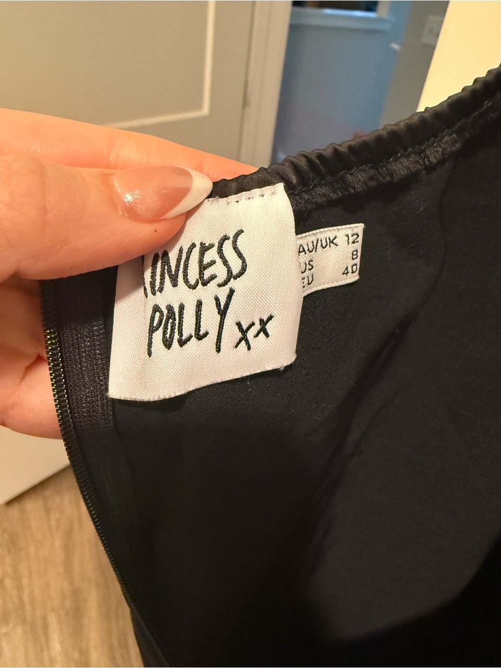 Princess Polly Black Halter Mini Dress with Deep V - Picture 6 of 7